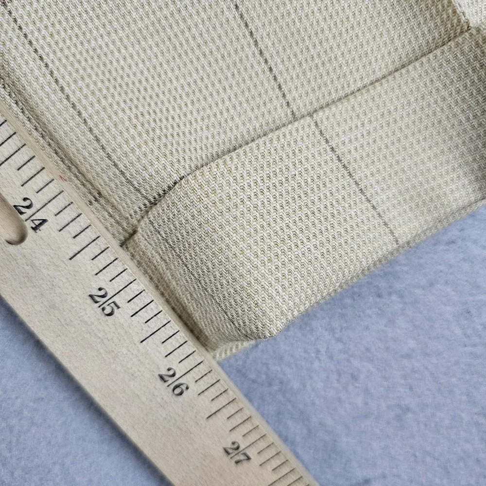 VTG Polo Ralph Lauren Pants Mens 31x26 Beige Windowpane Wool Pleated Cuffed USA